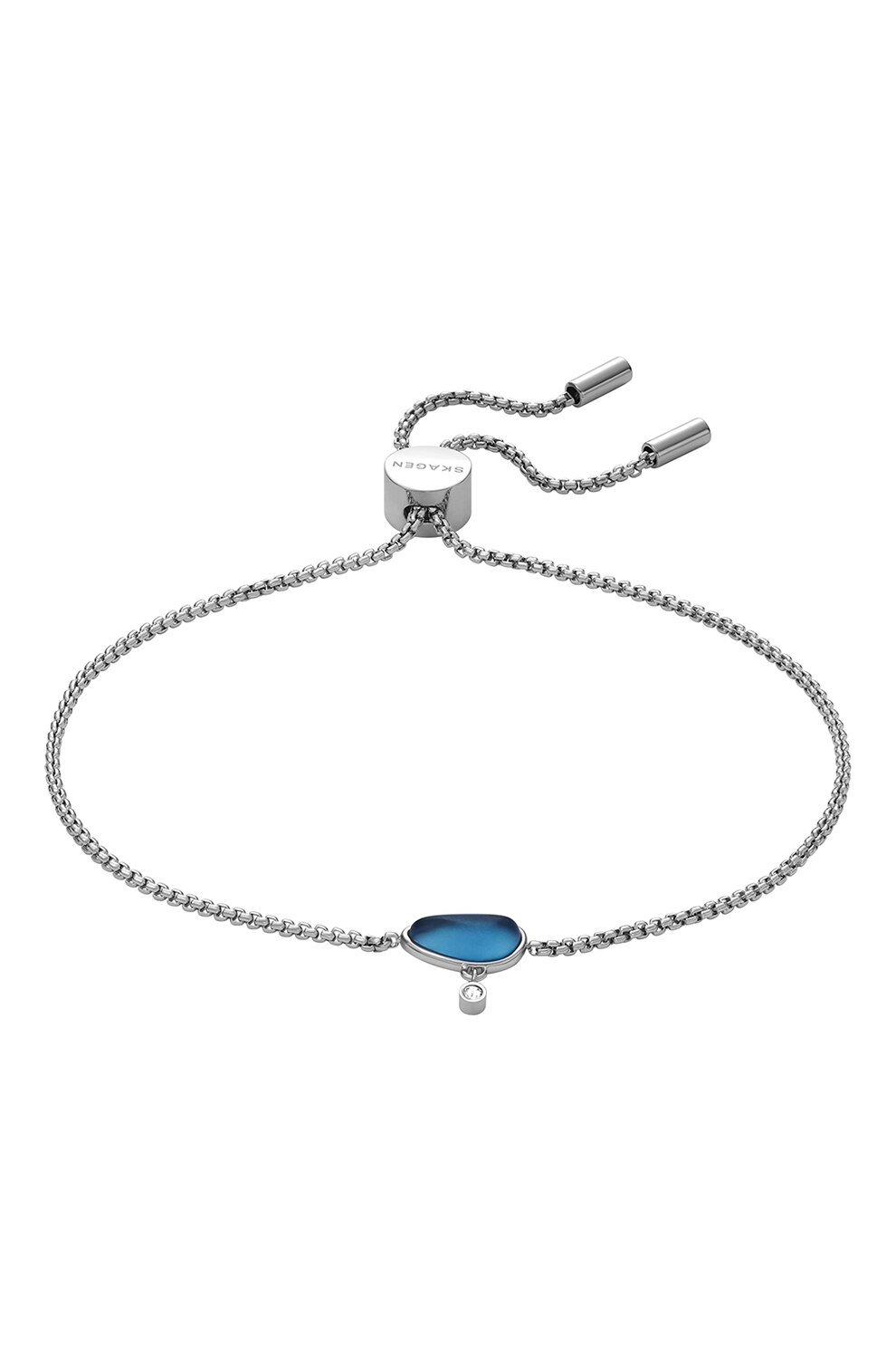 Bracciale Skagen In Maglia Di Acciaio Inox – Argento, Oro Rosa E Oro, Con Perline Trasparenti