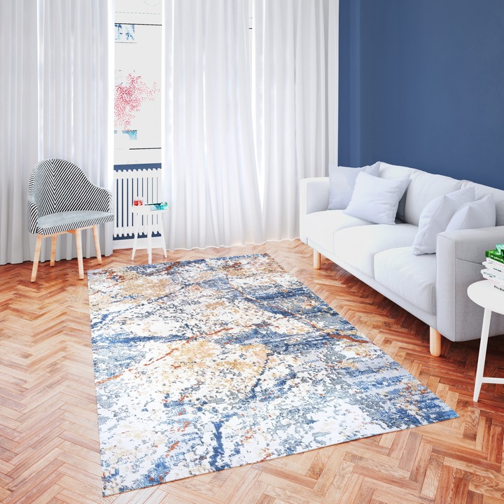 Fargo szőnyeg, modell 25350A Cream L Grey, 80 cm x 150 cm, krémszínű/szürke