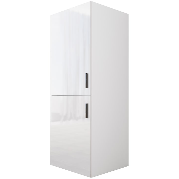 Irim Laundry Fürdőszoba szekrény, 2 ajtó, Mosógép hely, Fényes fehér