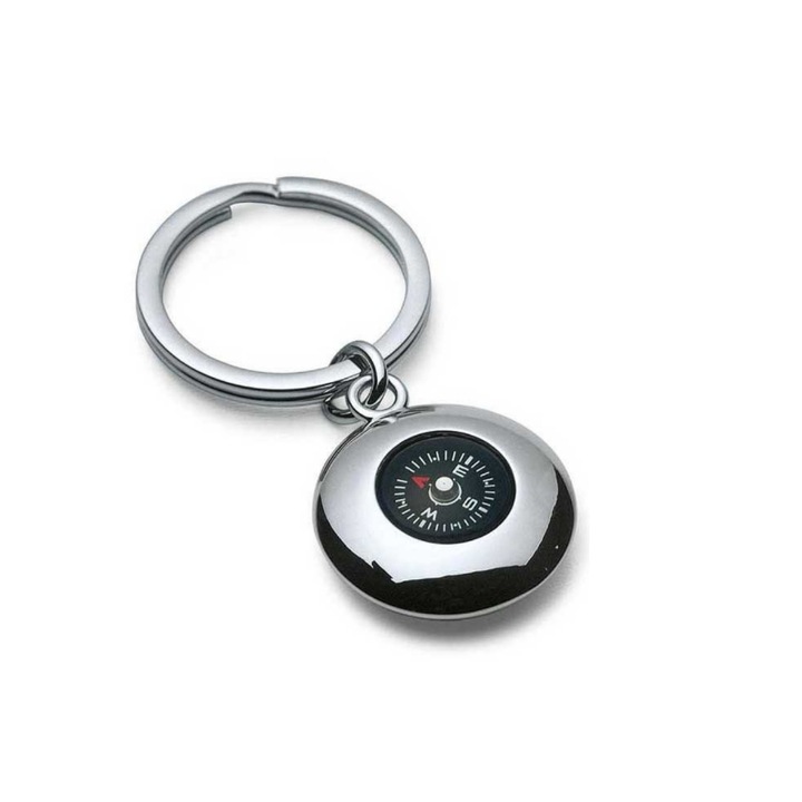 Iránytű kulcstartó, Philippi, Palládium, ezüst, 3 cm