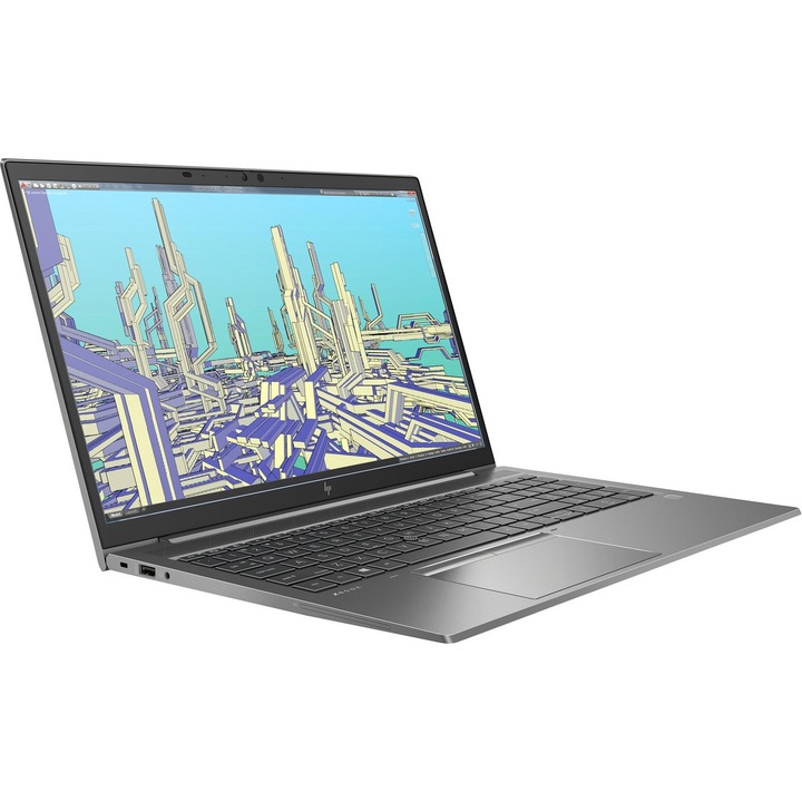 Лаптоп HP ZBook Firefly 15 G8, FullHD, IPS, Intel Core i7-1165G7 Quad Core, 32GB DDR4, 1TB SSD NVMe, Free DOS, Сив