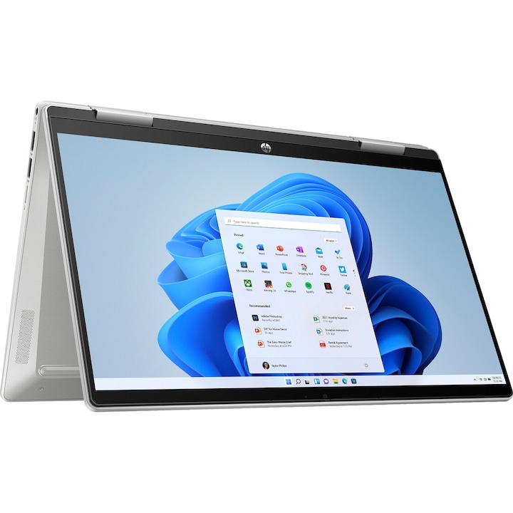 Laptop 2 az 1-ben Pavilion 14 x 360, HP, Full HD, Intel Core i5-1235U, 8 GB, 512 GB SSD, 14 hüvelykes, ezüst