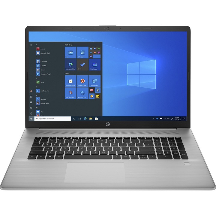 HP 470 G8 Laptop, 17.3" Full HD IPS Matt, Intel Core i5-1135G7 processzor 4 magos akár 4.2 GHz, 16 GB DDR4, 256 GB SSD NVMe, Intel Iris Xe Graphics, HD kamera, TPM 2.0, Windows 10 Pro, olasz QWERTY billentyűzet, szürke