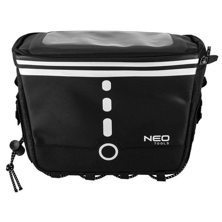 Поддържаща чанта за велосипед, Neo Tools, Полиестер, Отделение за телефон, 23 x 12 x 17 cm, Черно/бяло