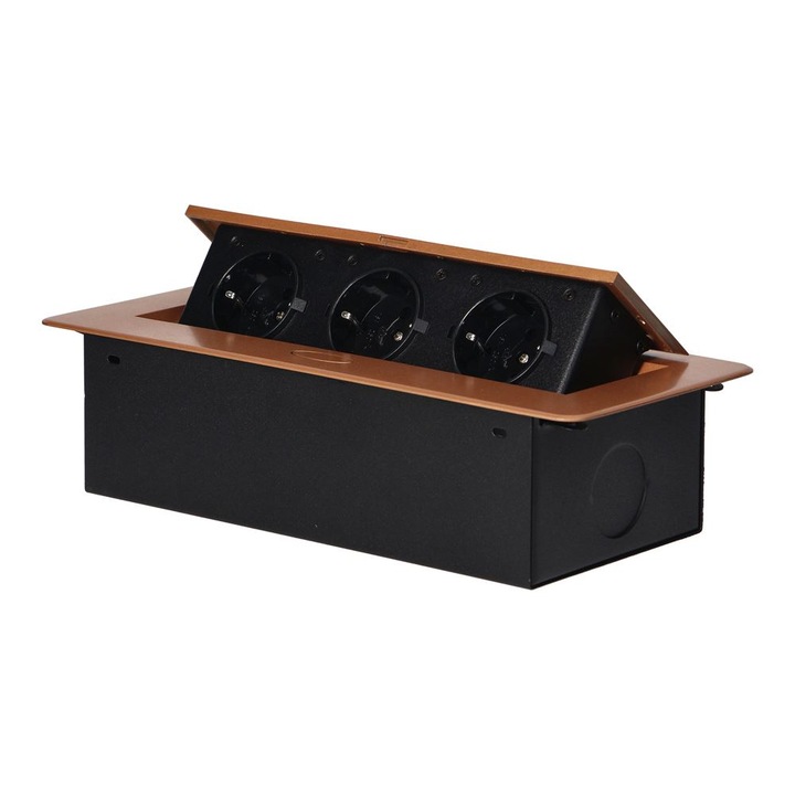 Контакти за вграждане, Orno, 3x250V, черни