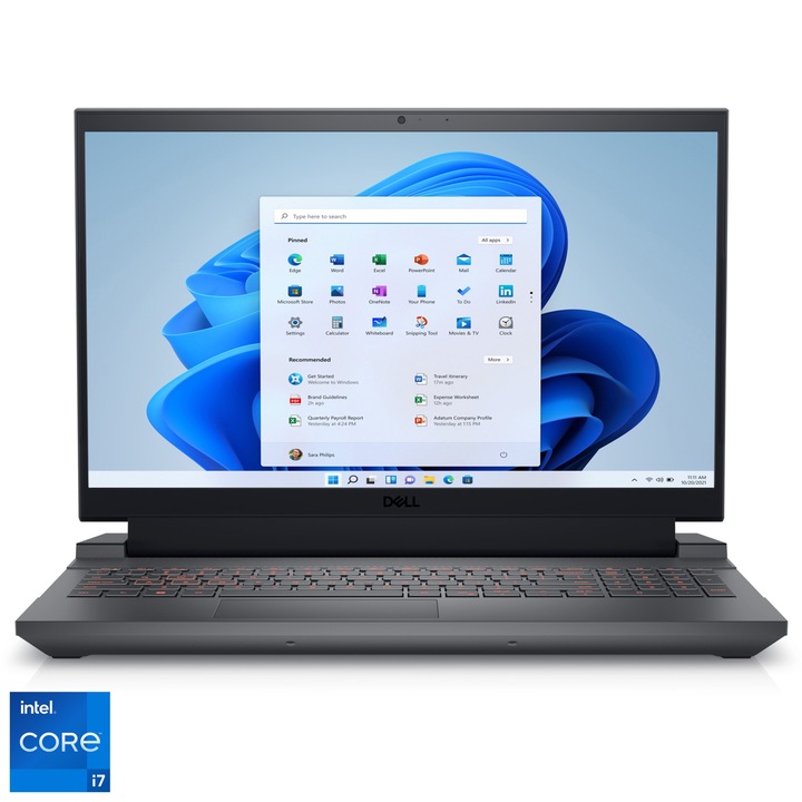 Laptop Gaming Dell Inspiron G15 5530 cu procesor Intel® Core™ i7-13650HX pana la 4.90 GHz, 15.6", Full HD, 165Hz, 16GB DDR5, 1TB SSD, NVIDIA GeForce RTX 4060 8GB GDDR6, Windows 11 Pro, Dark Shadow Gray, 3Y Carry In Service Warranty
