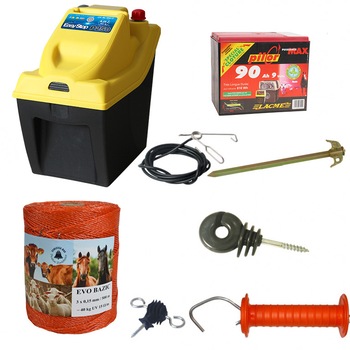 Kit Complet Gard Electric EVO, generator, acumulator, fir 500m, 50 izolatori, sistem de poarta Kit Complet Gard Electric EVO, generator, acumulator, fir 500m, 50 izolatori, sistem de poarta
