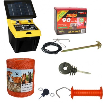 Set complet Gard Electric solar, 500 m - Generator solar, baterie, fir 500m, 50 izolatori, sistem de poarta Set complet Gard Electric solar, 500 m - Generator solar, baterie, fir 500m, 50 izolatori, sistem de poarta