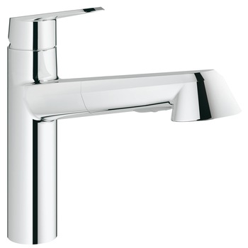 Baterie bucatarie cu dus extractabil Grohe Eurodisc Cosmopilitan, monocomanda, 1/2'', cartus ceramic, dual-spray, pivotanta 100, protectie reflux, limitator debit, crom Baterie bucatarie cu dus extractabil Grohe Eurodisc Cosmopilitan, monocomanda, 1/2'', cartus ceramic, dual-spray, pivotanta 100, protectie reflux, limitator debit, crom