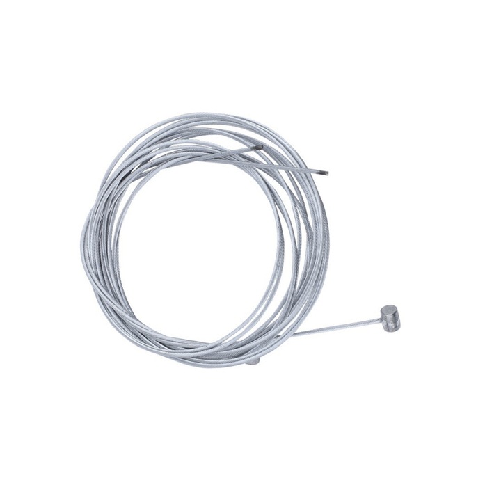 Cablu pentru frana de bicicleta cu niplu si sufa, lungime 1.8m, Argintiu