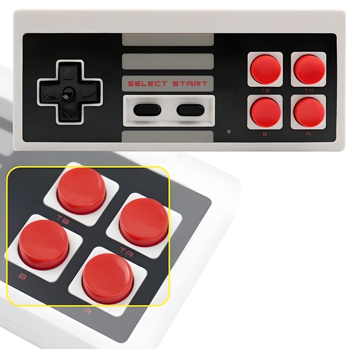 Consola de Jocuri cu 2 Gamepad-uri si Pistol, 620 Jocuri, 133x100x45mm, Gri