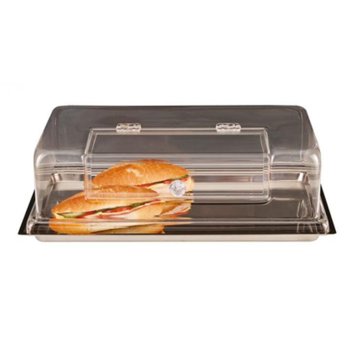 Set servire bufet RAKI platou GN 1/1 cu capac acrilic, 56x36xh16cm