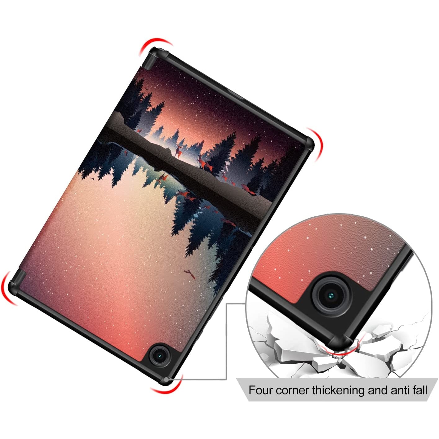 Husa Slim Sigloo, Smart Cover, Trifold, pentru Lenovo Tab M10 Plus 10.6 inch (3rd gen) TB-125F, TB-128F, model Mirrored in the Lake