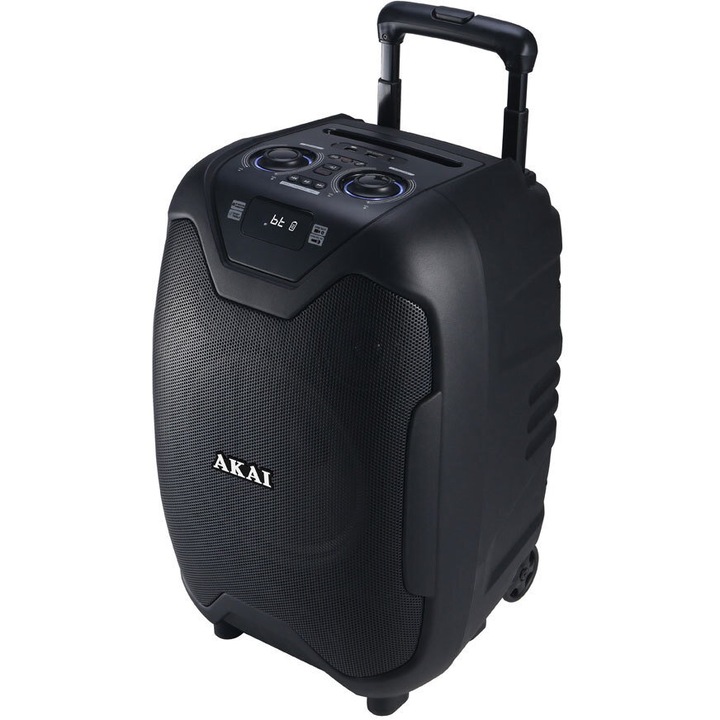 Akai ABTS-X10 Plus hordozható hangszóró, 50W, Bluetooth, USB, FM rádió, Mikrofon, Fekete