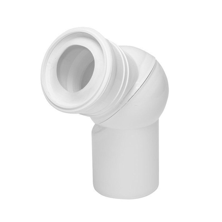 Állítható könyök, UN, műanyag, fehér