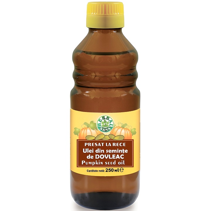 Ulei din Seminte de Dovleac "Curcubita maxima" presat la rece 100% pur, HerbalSana, 250ml, Herbavit