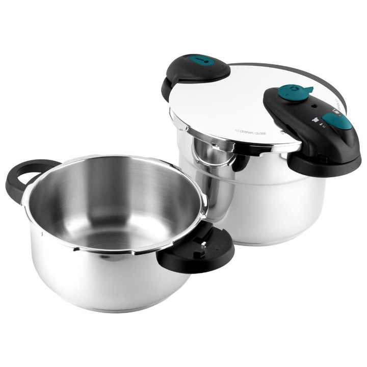 Комплект тенджери под налягане Fagor Future Step 4+6L, Капацитет 4+6 литра, Неръждаема стомана