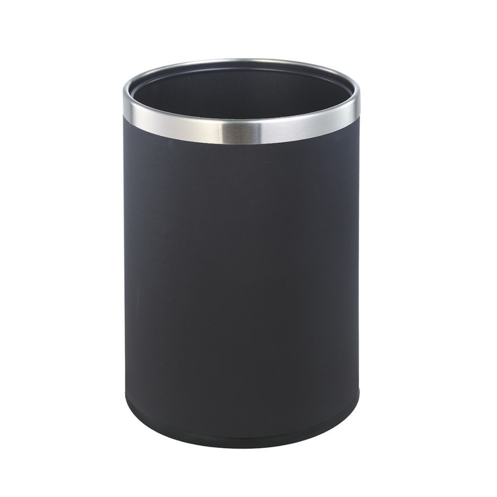 Cos de gunoi fara capac cu piele, Birou, SMH9405B2023, Negru, 9L