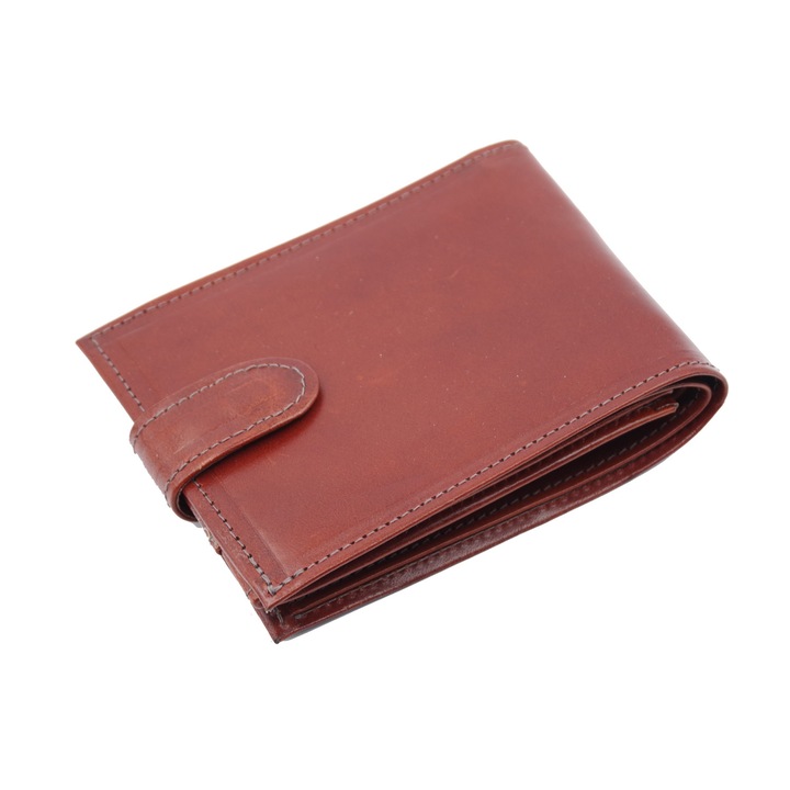 Portofel din piele pentru barbati The Organizer, Dazoriginal, Maro
