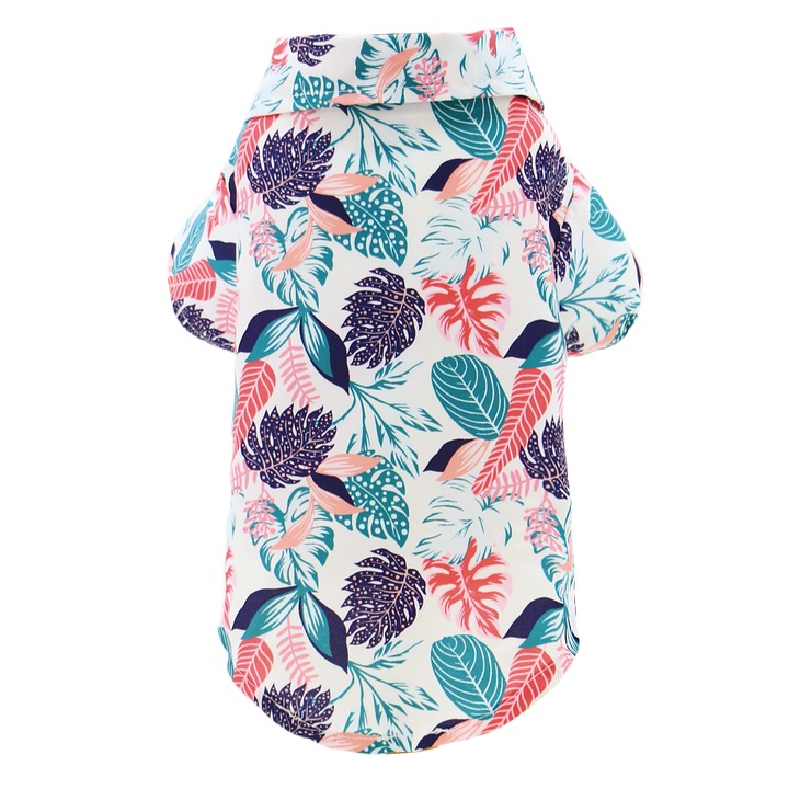 Camasa hawaiana de vara, pentru caini, inchidere velcro, MDL101-D, multicolor, XL