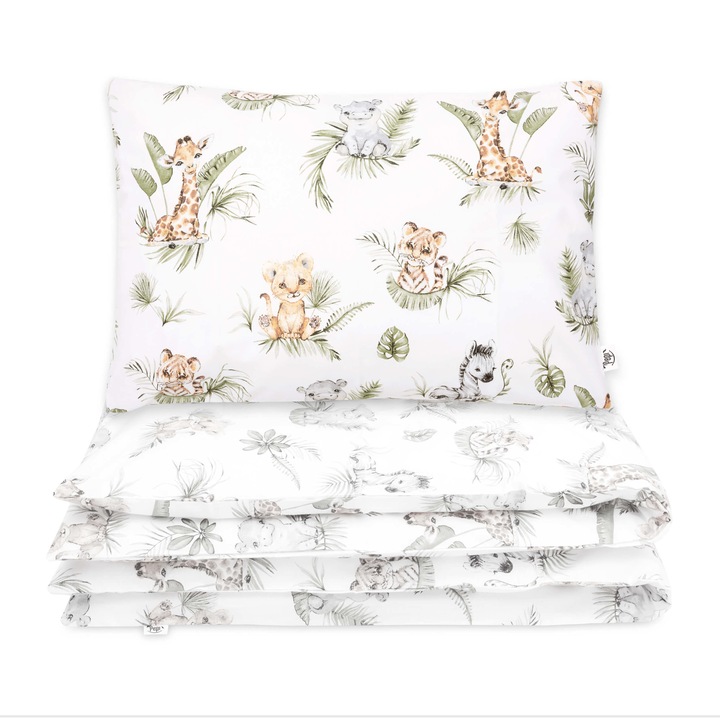 Lenjerie de pat, 60 x 40 cm, Bumbac, Multicolor