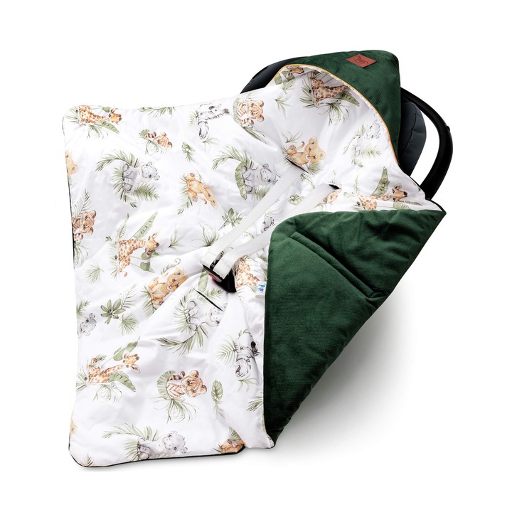 Paturica scaun auto bebelusi, Pepi Made in Poland, Bumbac, 90x90 cm - Multicolor