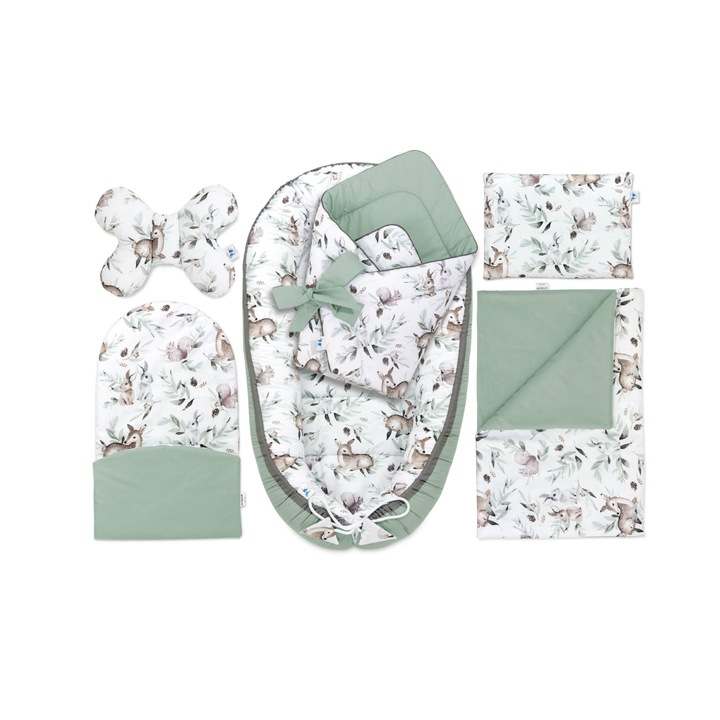 Set pentru bebelusi cu cocon, Bumbac - Multicolor