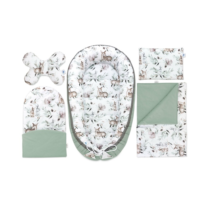 Set pentru bebelusi cu cocon, Bumbac, Multicolor