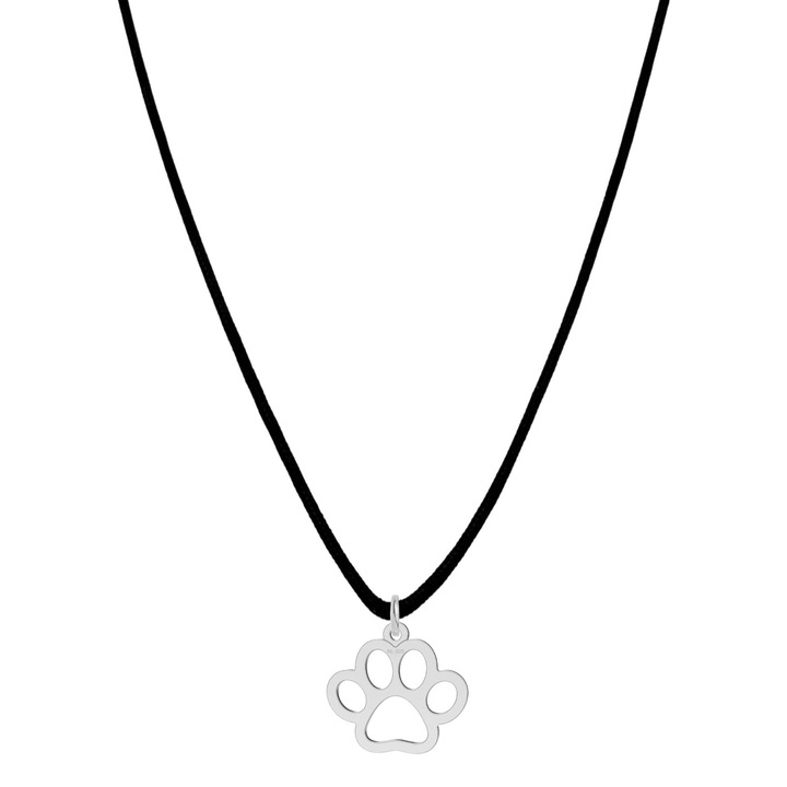 Colier cu pandantiv Labuta din Argint 925, snur negru, reglabil pana la 45 cm