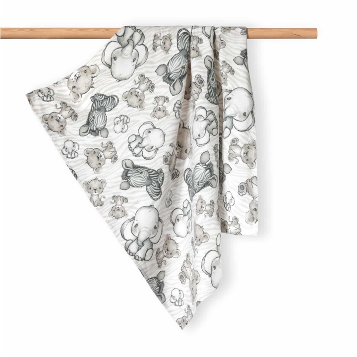 Scutec flanel, Bumbac, 70x80 cm, Gri