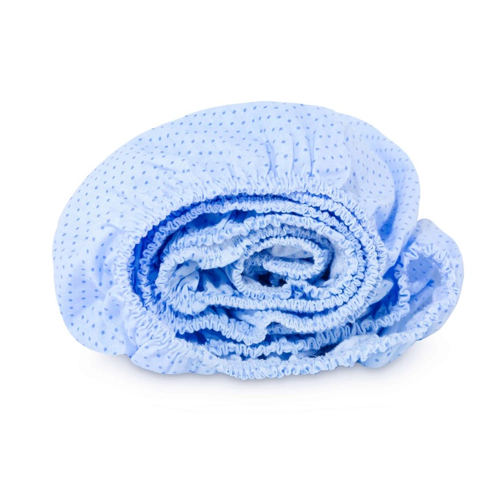 Cearceaf pentru patut, Bumbac, 60x120 cm, Albastru