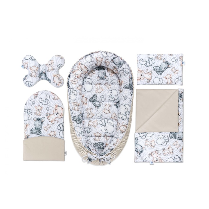 Set Cocon bebe, Bumbac, Multicolor