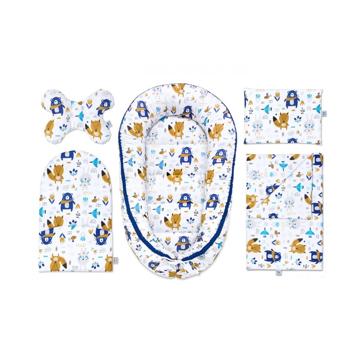 Set Cocon bebe, Bumbac - Multicolor