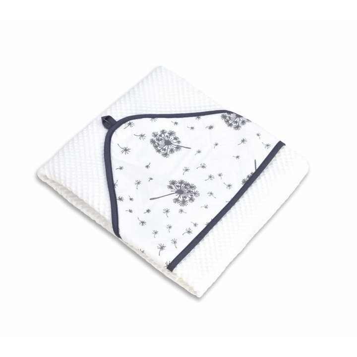 Prosop de baie cu gluga, Pepi, Bumbac, 100x100 cm, Alb