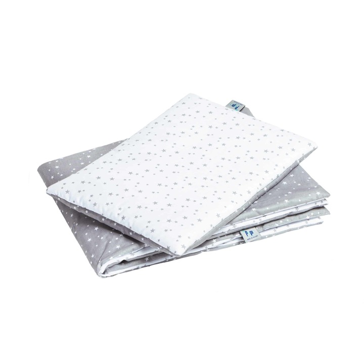 Set patura si perna, Bumbac - Gri