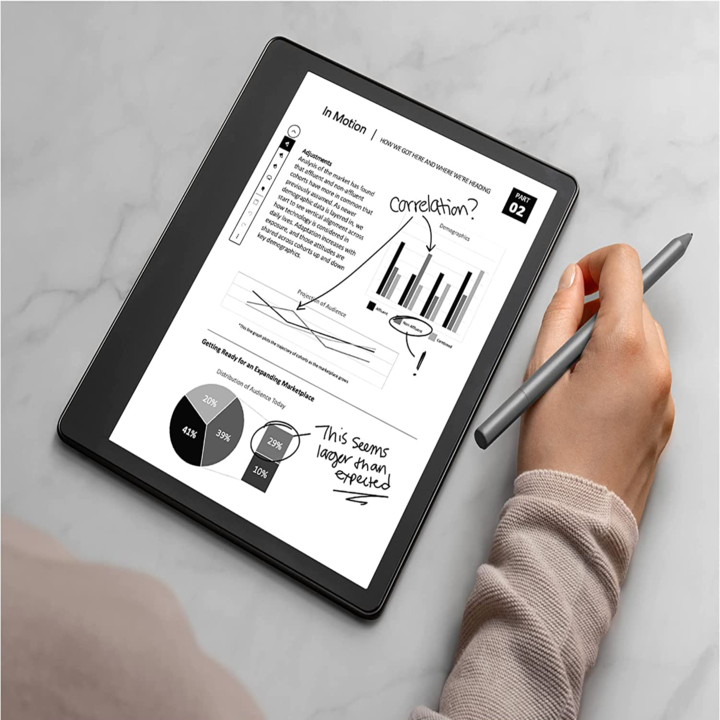 EBook четец Amazon Kindle Scribe 2022, 16GB, Basic Pen, Display 10.2" 300 ppi, Wi-Fi, USB C, Сив