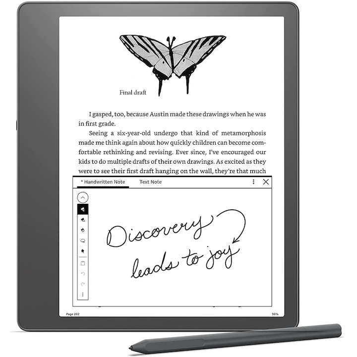eBook четец Amazon Kindle Scribe 2022, 32GB, Premium Pen, Дисплей 10,2" 300 ppi, Wi-Fi, USB C, Сив