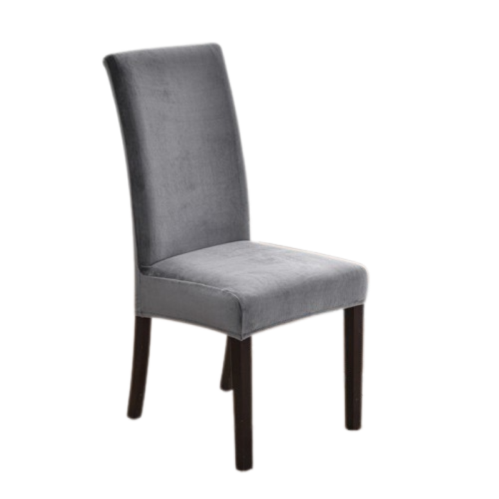 Комплект 6 калъфа за столове Jojo Home, Uni, Elastic Velvet, Тъмносив