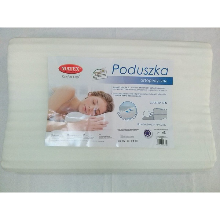 Perna ortopedica, MATEX, Poliuretan, 50x33x7,5/10cm, Alb