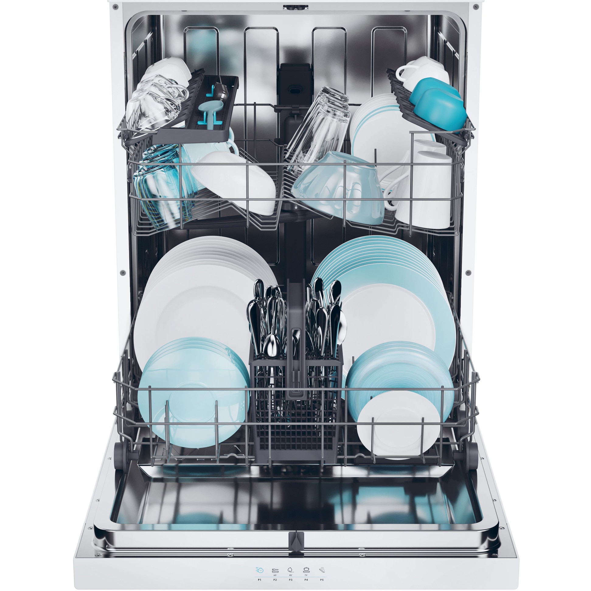 Masina de spalat vase Candy Rapido CF 3E7L0W, 13 seturi, 5 programe, Clasa E, Wi-Fi, Wash & Dry 49', 60 cm, Alb