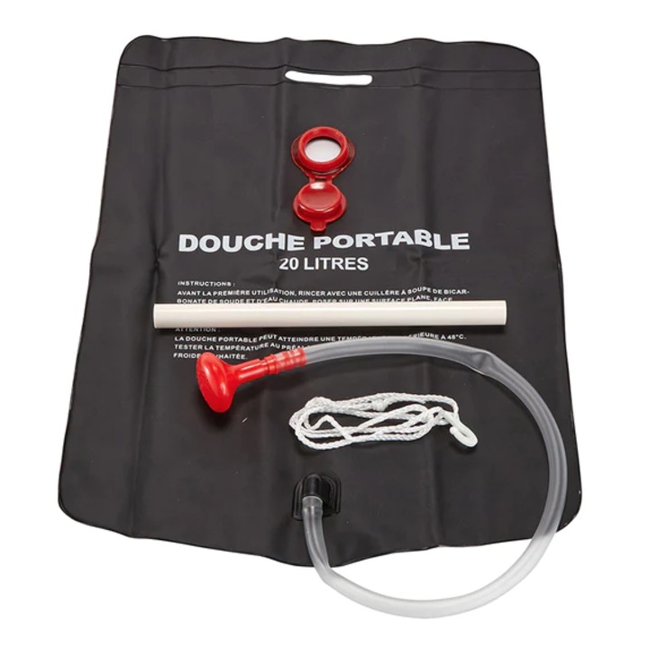Преносим душ комплект от 2 части за къмпинг с контейнер и маркуч