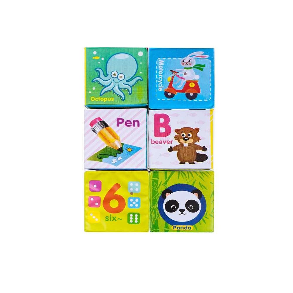 Set 6 cuburi senzoriale pentru bebelusi, cu desene, Multicolor - eMAG.ro