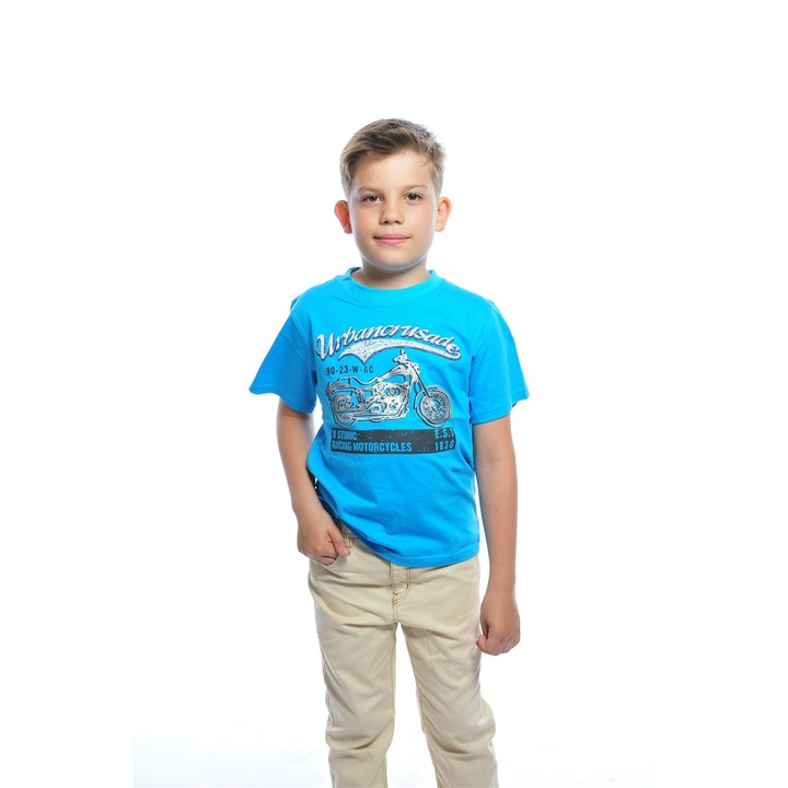 Kek pamut polo fiuknak, Kék