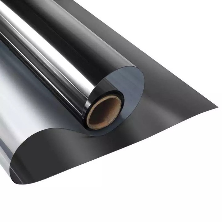 Folie Reflexiva SIKS Pentru Geamuri Interioare, Cu Efect De Oglinda, Protectie Solara UV, 60x300cm, Negru/Argintiu