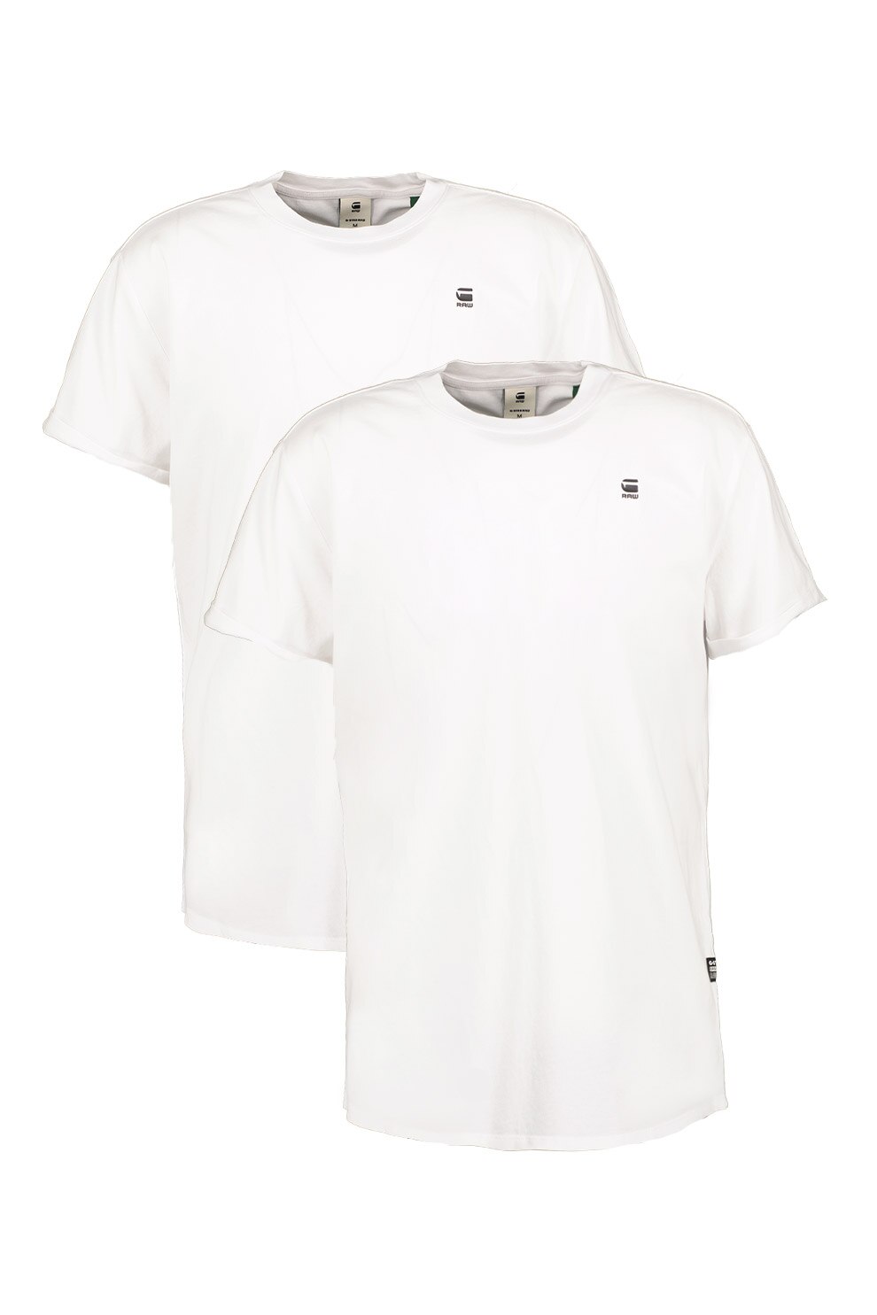 G-STAR, Set de tricouri de bumbac organic Lash - 2 piese, Alb optic, 2XL