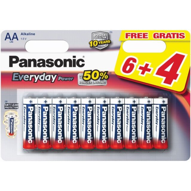 Baterii Panasonic EveryDay Power LR6EPS/6+4BP, blister 10 bucati