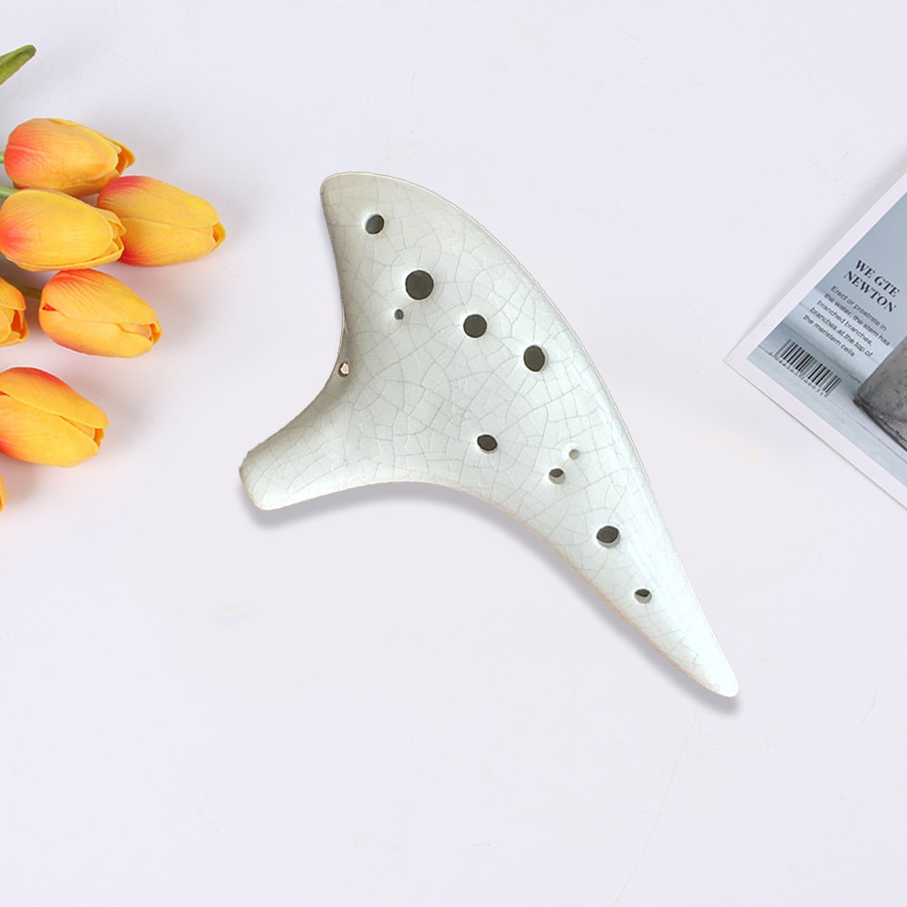 Ocarina ceramica 12 gauri, alb eMAG.ro