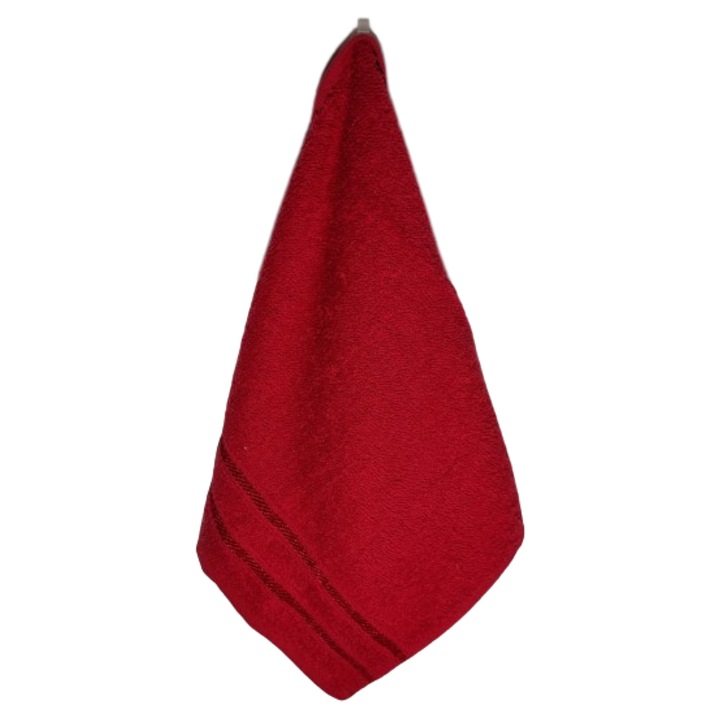 Prosop pentru maini, rosu, 28 x48 cm, 100% bumbac, 400 gr/mp