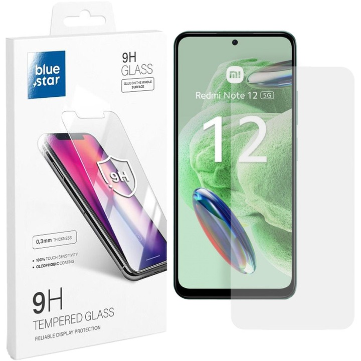 Xiaomi Redmi Note 12 5G (Globál) / Poco X5 5G kompatibilis üvegfólia, előlapi, edzett, Bluestar