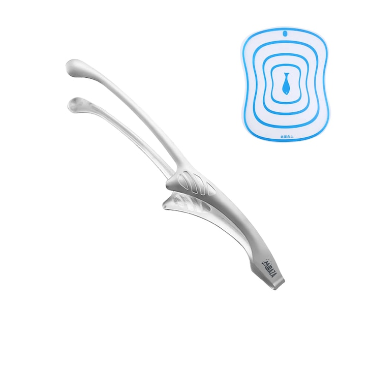 Cleste de bucatarie Miraza, ideal pentru servire sau gratar, otel inoxidabil, mini-tocator inclus, 25.5 cm